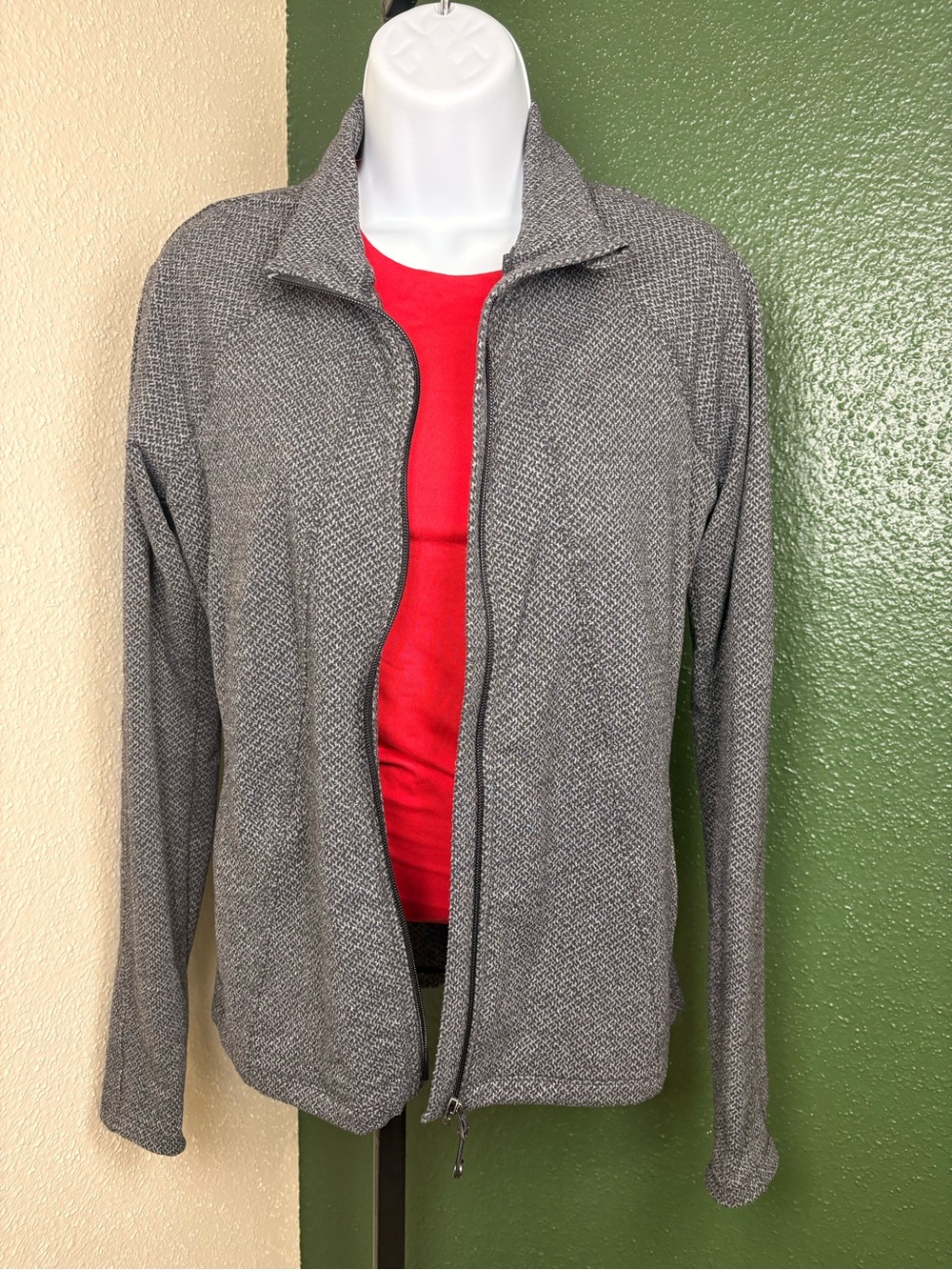 Gray Full-Zip Women's Jacket  with pockets Lightweight Everyday Layer
